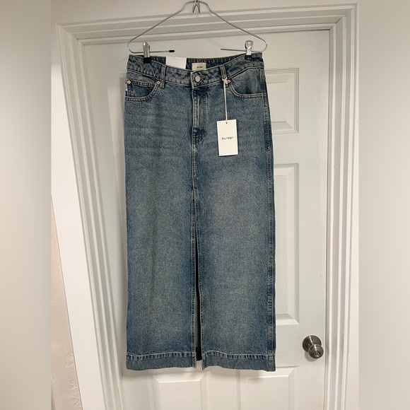 DL1961 Women's Blue Denim Maxi Skirt - Picture 6 of 9